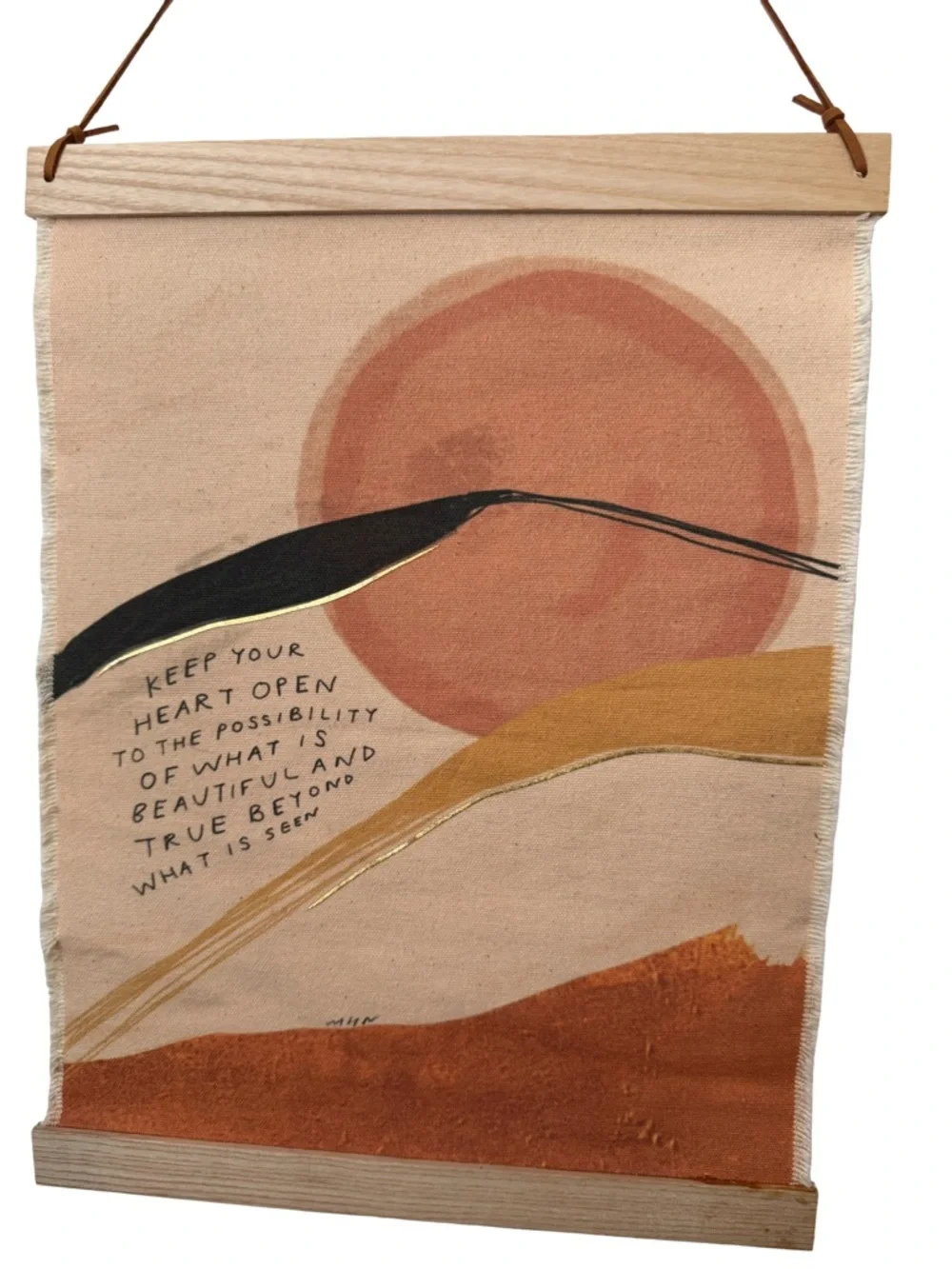 Earthy Sunrise Boho Tapestry Wall Art in Terracotta and Mustard